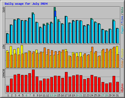 Daily usage for July 2024