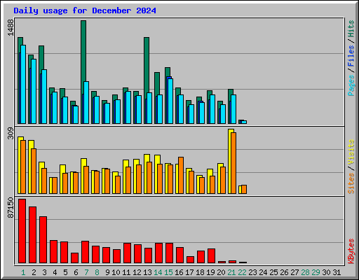 Daily usage for December 2024