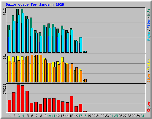 Daily usage for January 2026