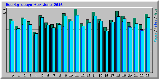 Hourly usage for June 2016