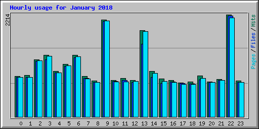 Hourly usage for January 2018