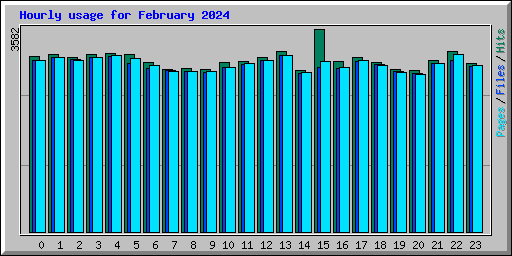 Hourly usage for February 2024